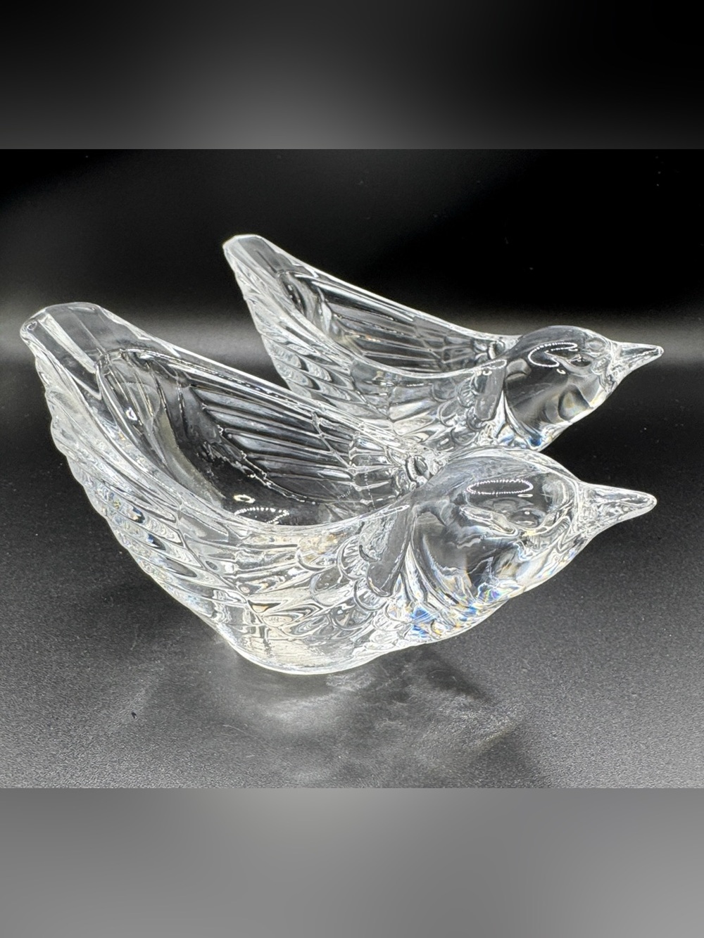 Vintage Cristal d'Arques Lead Crystal Bird Candle Holders Set of 2 France
